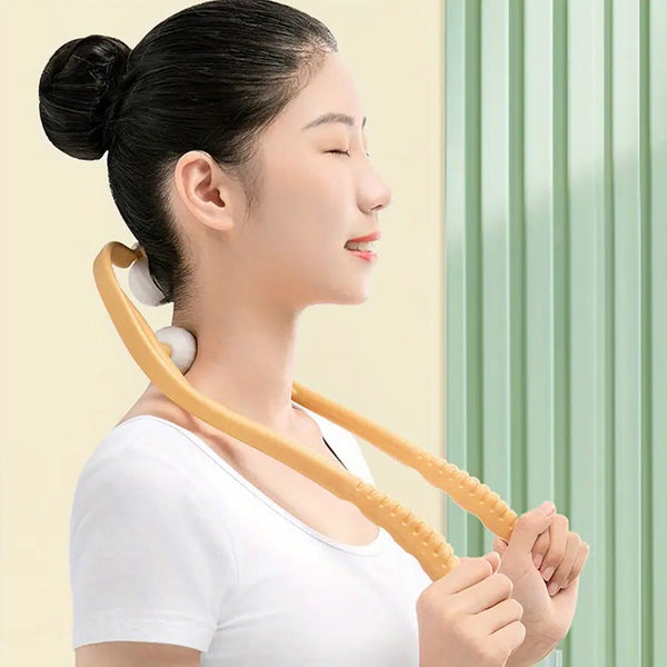 Portable neck and shoulder massager for back pain relief