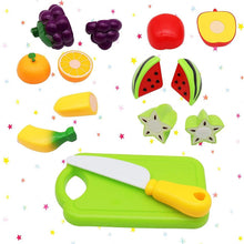 Kids' toy set featuring sliceable plastic fruits, realistic design