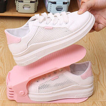 Adjustable folding shoe slots organizer for space-saving.