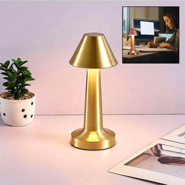 LED Lamp with Touch Control | Decorative Desk Lamp, Portable Metal LED Table Lamp, USB Rechargeable, 3 Color, 3 Levels Brightness, Dimmable Eye Protection Modern Lamp for Home Decor Party Kids Room Bedroom (1 Pc)