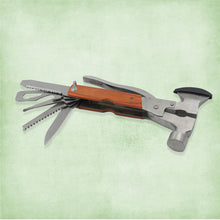 Handy multi-tool with hammer, screwdriver, and more, perfect as a gift for Dad.