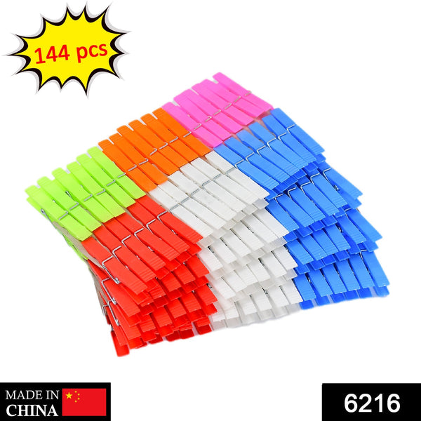 Plastic clothes clips in various colors