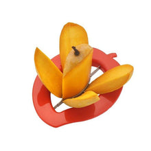 Mango cutter and slicer for effortless preparation of even slices.