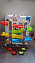 Car Racer Track Play set Wooden Click Clack Toys With 4 Mini Racers (1 Set)